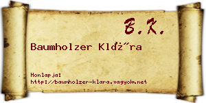 Baumholzer Klára névjegykártya