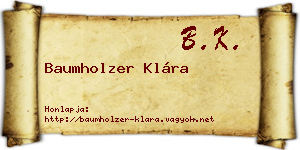 Baumholzer Klára névjegykártya