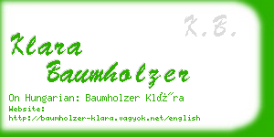 klara baumholzer business card